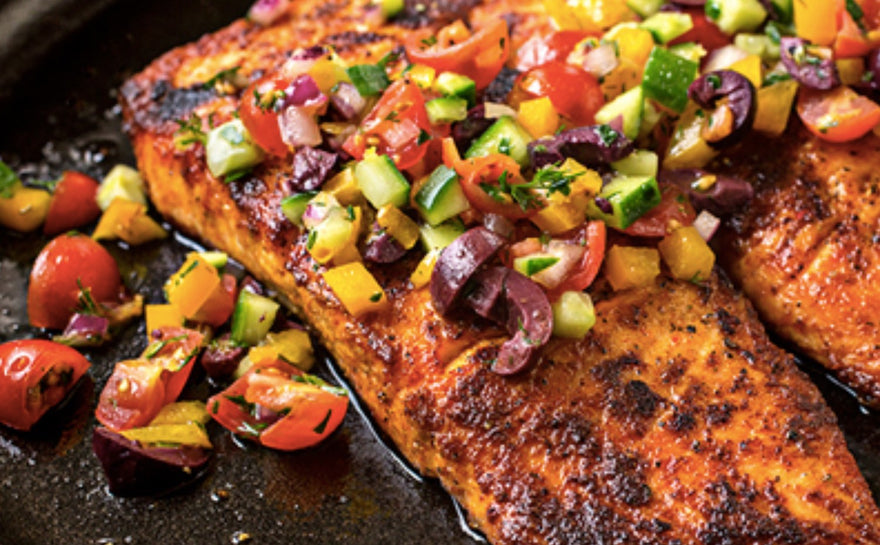 30 min Salmon Fillet and goodies Yummmmmm.