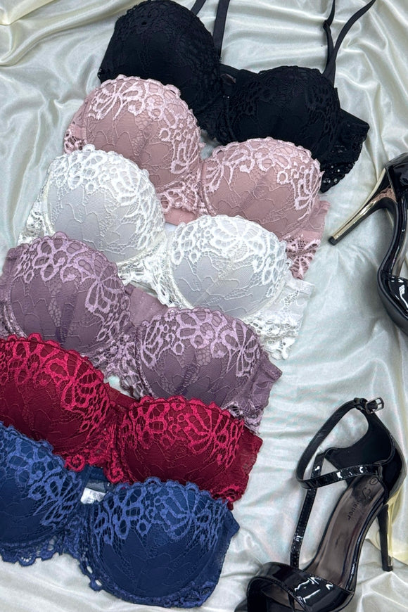 Jackie's Lace Bra, Crimson