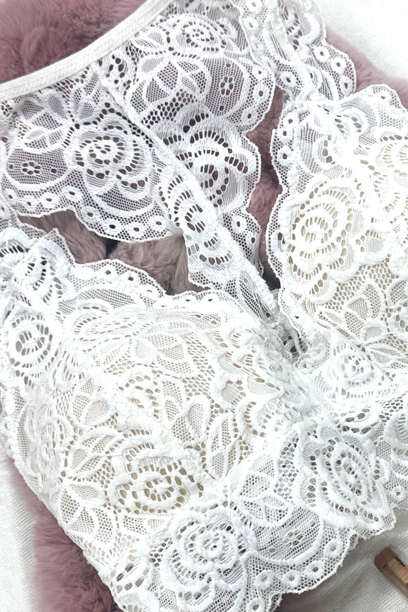 Mandy's Lace Bralette, White