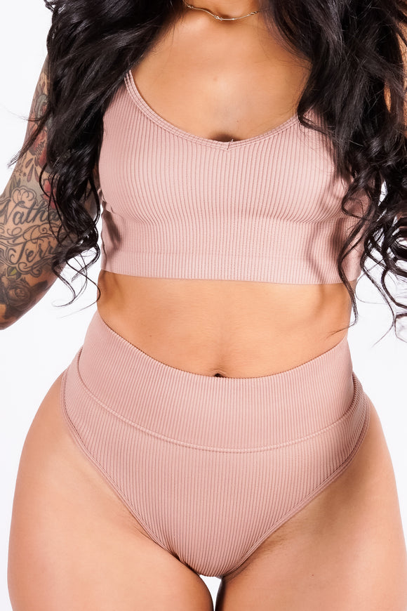Vicky Bralette Set, Tan