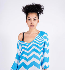 Tammy's Tunic, Blue/White