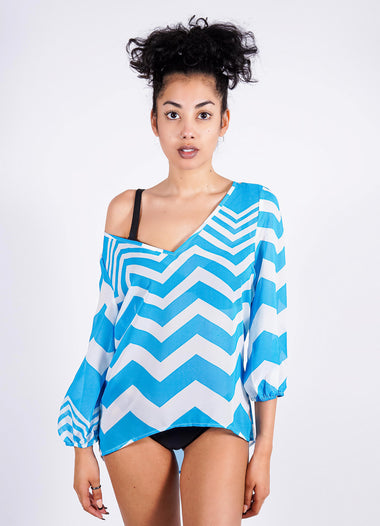 Tammy's Tunic, Blue/White