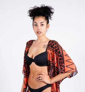 Jessica's Robe, Black/Coral