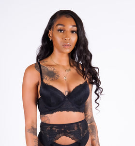 Evelyn's Lace Bra Set, Black
