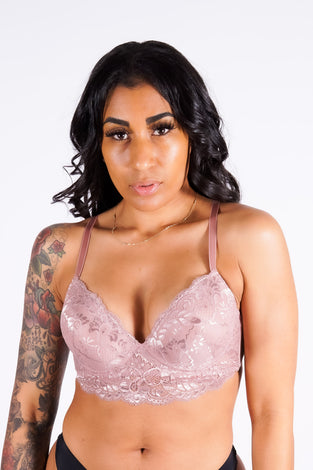 Carla's Lace Push-Up Bra, Mauve
